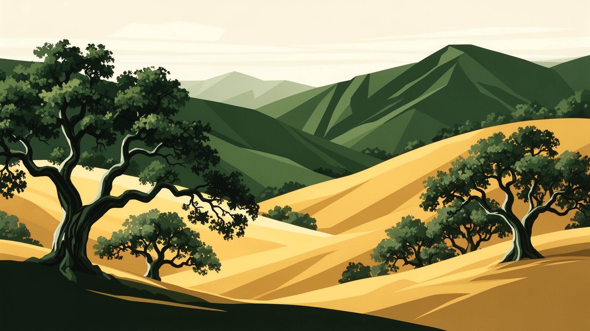 Stylized serigraph of Topanga Canyon